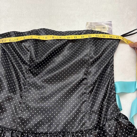 Vintage Jessica McClintock Gunne Sax Black Polka Dot Party Prom Dress Size 13/14 - Picture 9 of 13